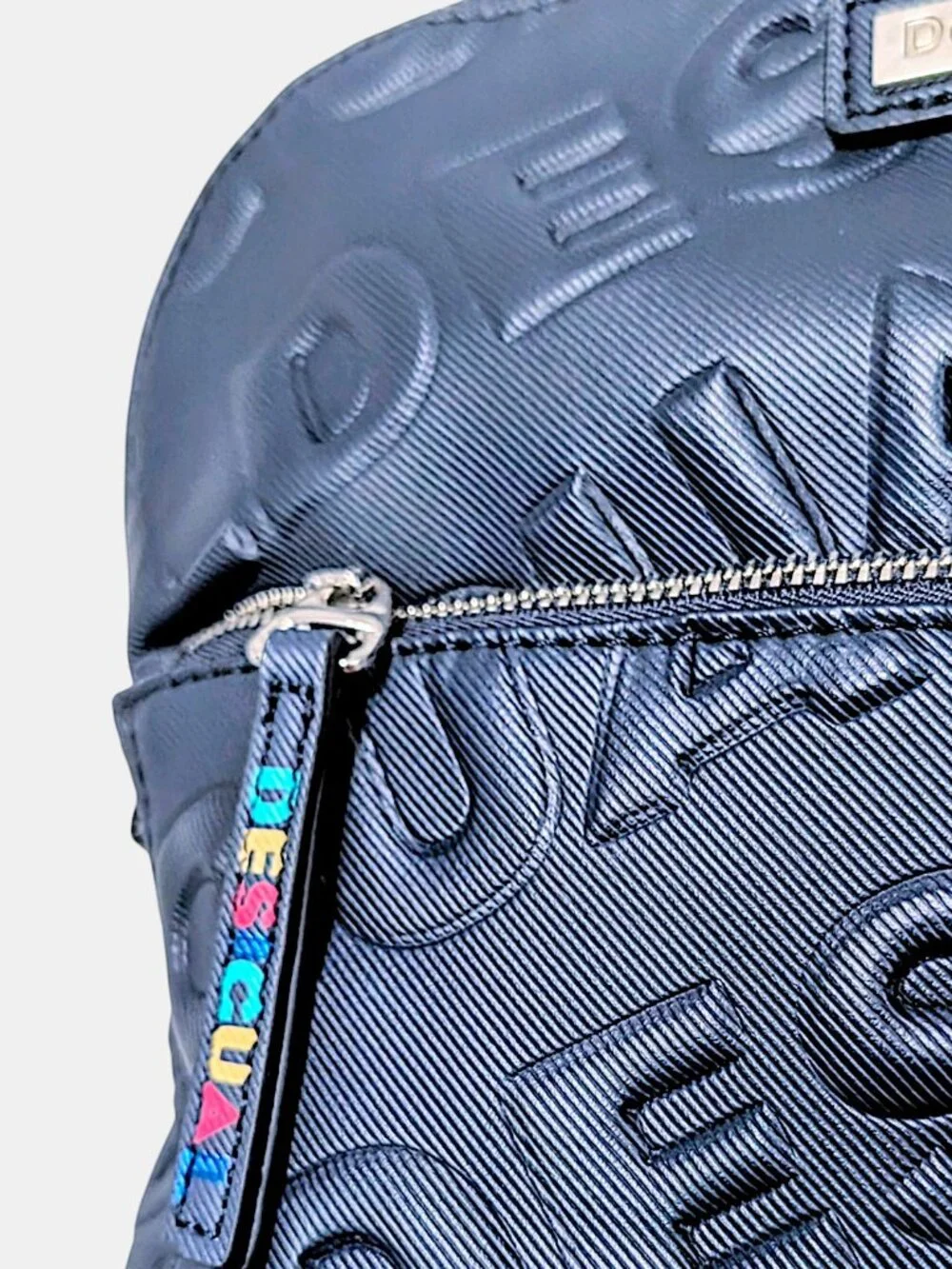 Desigual navy fairy minimalist faux leather embossed medium rucksack backpack